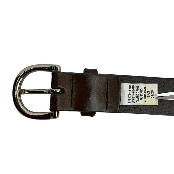 GAP Split Hide Cow Leather Womens Medium Leather Belt Classic D-Ring Mustang - Picture 5 of 9